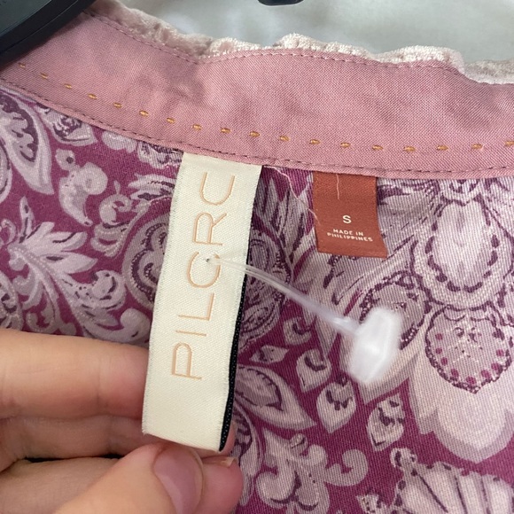 Anthropologie Pilcro Velvet Button Down Blouse - Picture 4 of 6